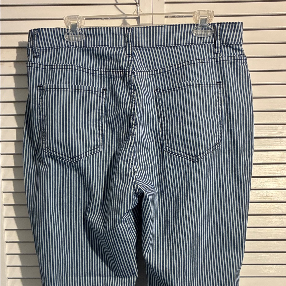 Striped Blue Flare Jeans - Picture 4 of 9